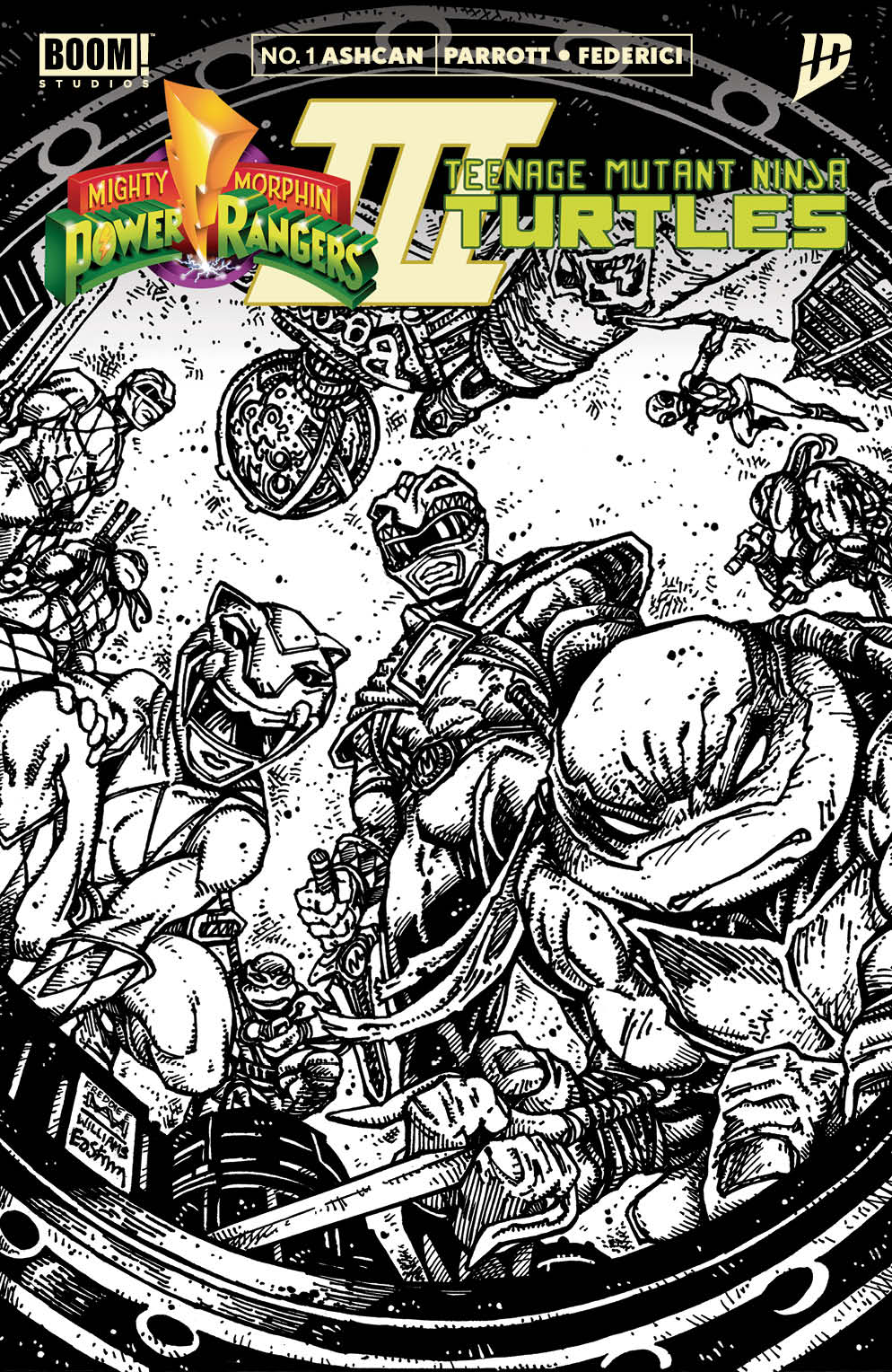 Mighty Morphin Power Rangers/ Teenage Mutant Ninja Turtles III Ashcan #1 BOOM! Direct Reserve Eastman Exclusive