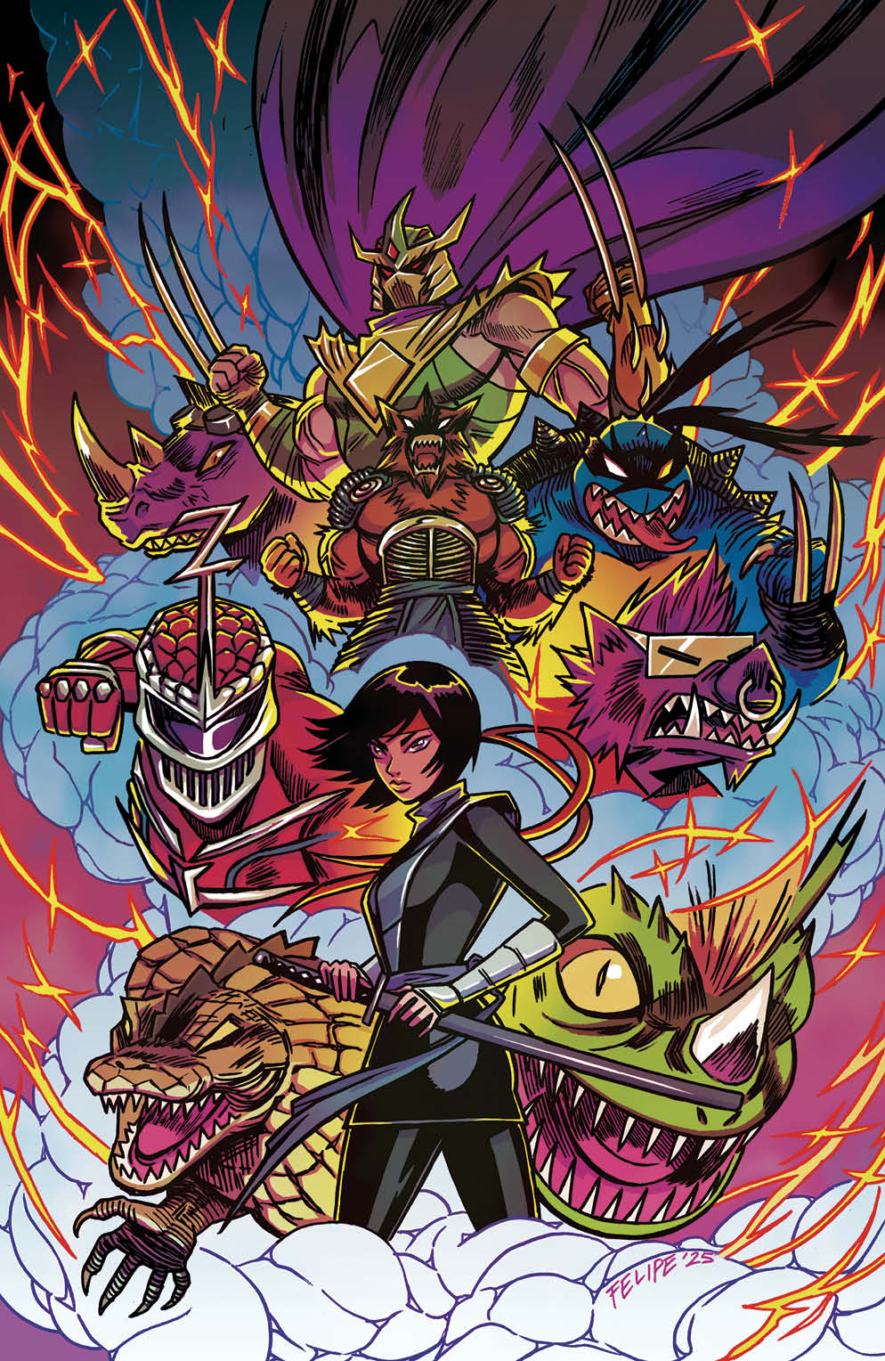 Mighty Morphin Power Rangers/ Teenage Mutant Ninja Turtles III #2 1:250 INCV