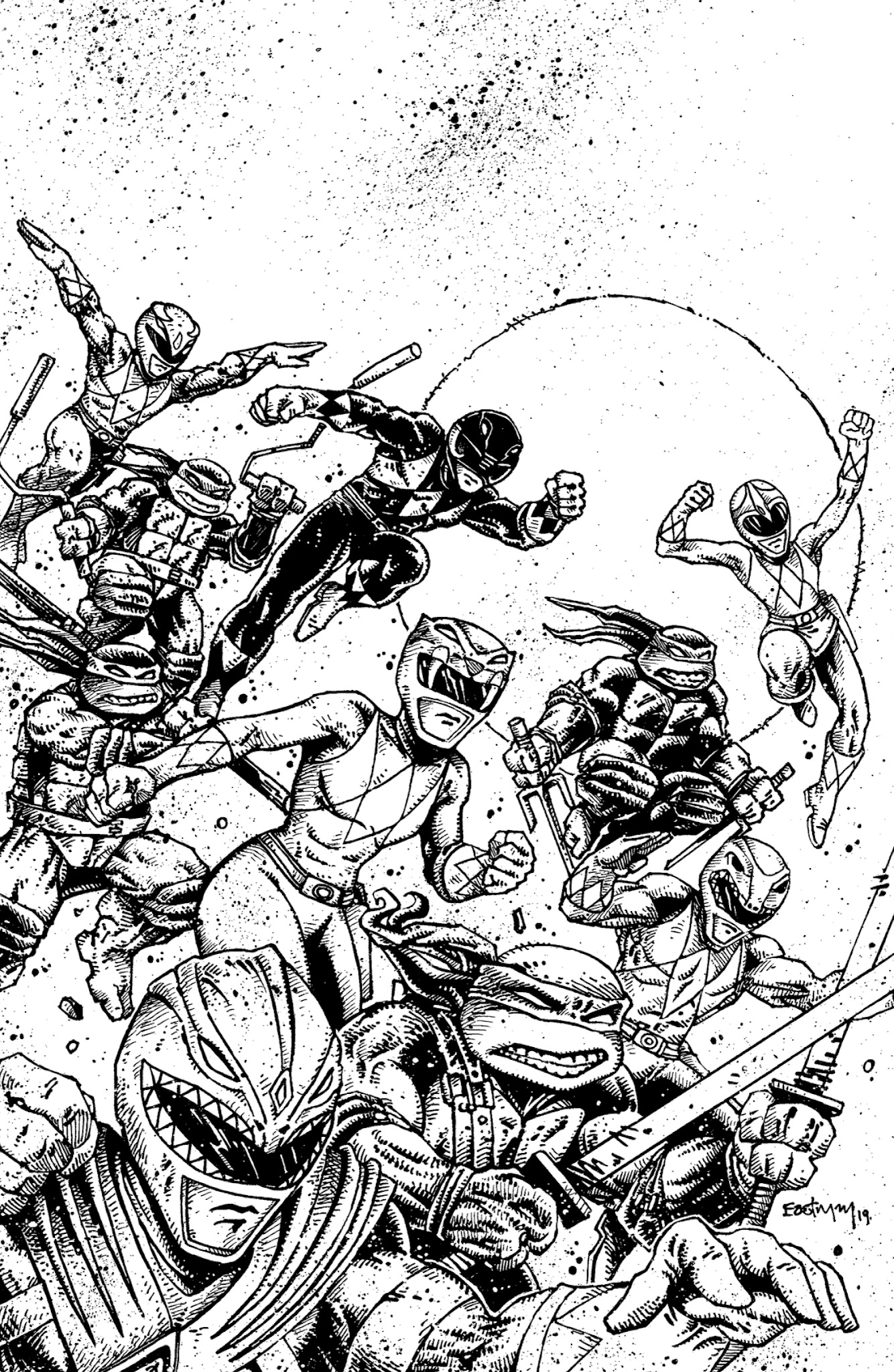 Mighty Morphin Power Rangers / Teenage Mutant Ninja Turtles B&W Limited Edition